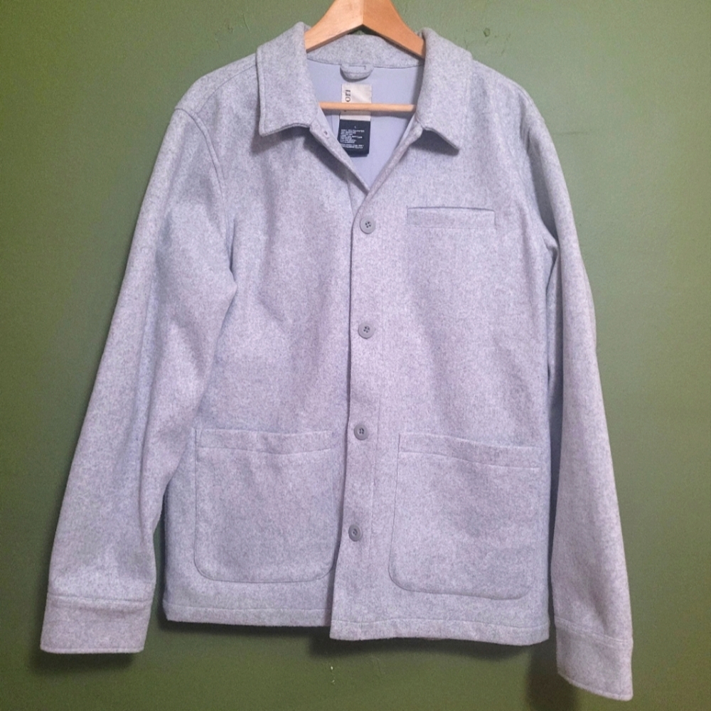Vuori Men's Snap-Front Wool-Blend Jacket – Gray – Size Large